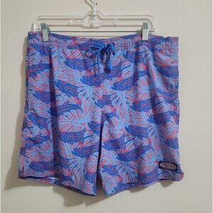 Vineyard Vines mens swimming trunk leaves print size M